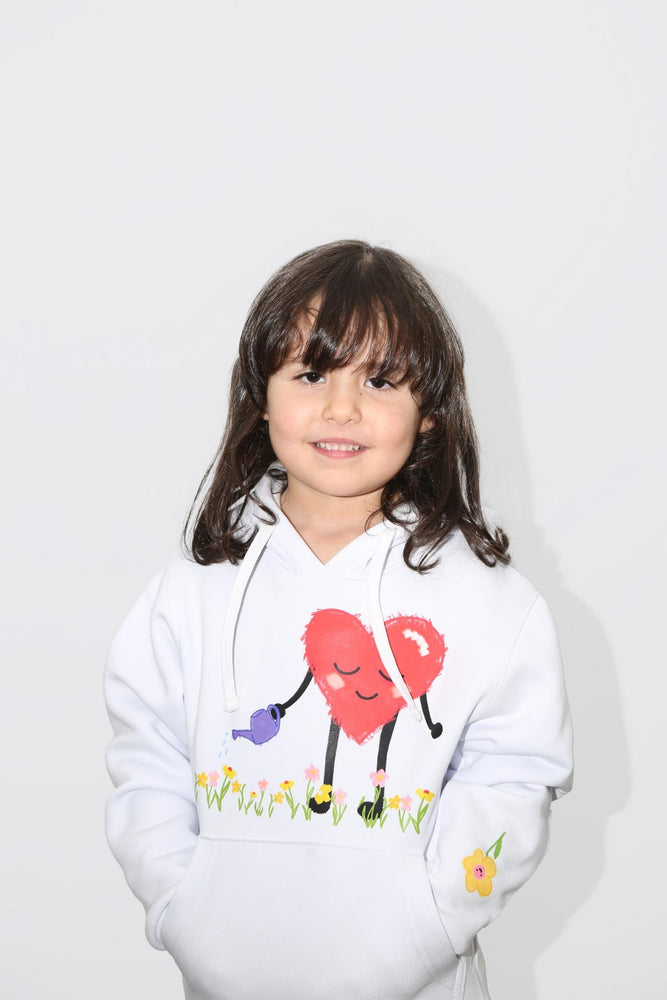 White unisex kids hoodie gift