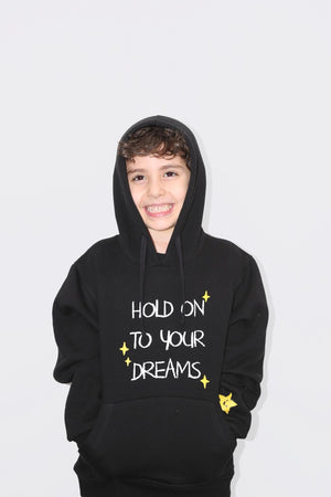 Black unisex hoodie kids gift