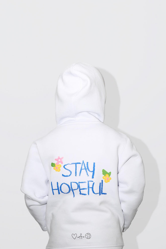 White unisex kids hoodie gift