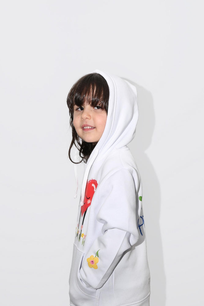 White unisex kids hoodie gift