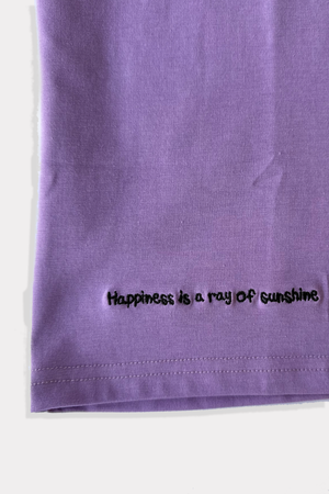 Purple Women's cut tshirt inspired from kids art cotton happiness Amman jordan 