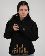 Boqaa Adults Black Rumi Hoodie (Rumi flower)