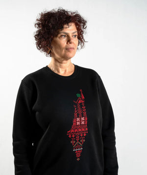 Black Boqaa Adults sweater Palestine