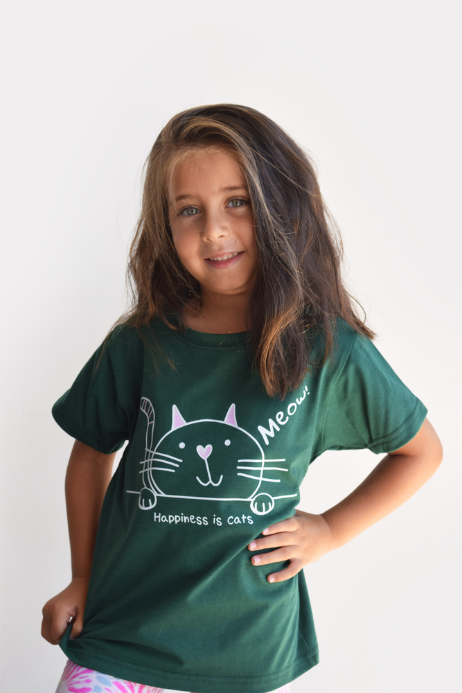 Kids tshirt inspired from kids art cotton happiness Amman jordan 