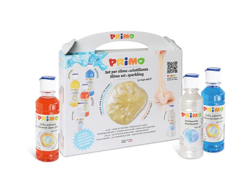 Primo Coloured Clear Glue Sparkling Slime Set