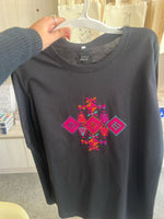 Ramz black Long sleeve geometric shapes yaffa S