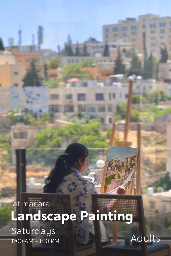 wellbeing jordan amman workshop art landscape painting